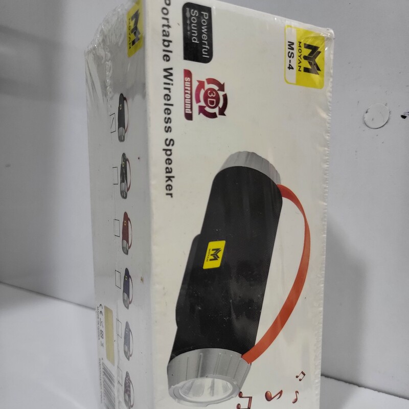 اسپیکر بلوتوثی چراغ قوه دار با بند و صدای شفاف و بیس عالی مدل مویان MS-4