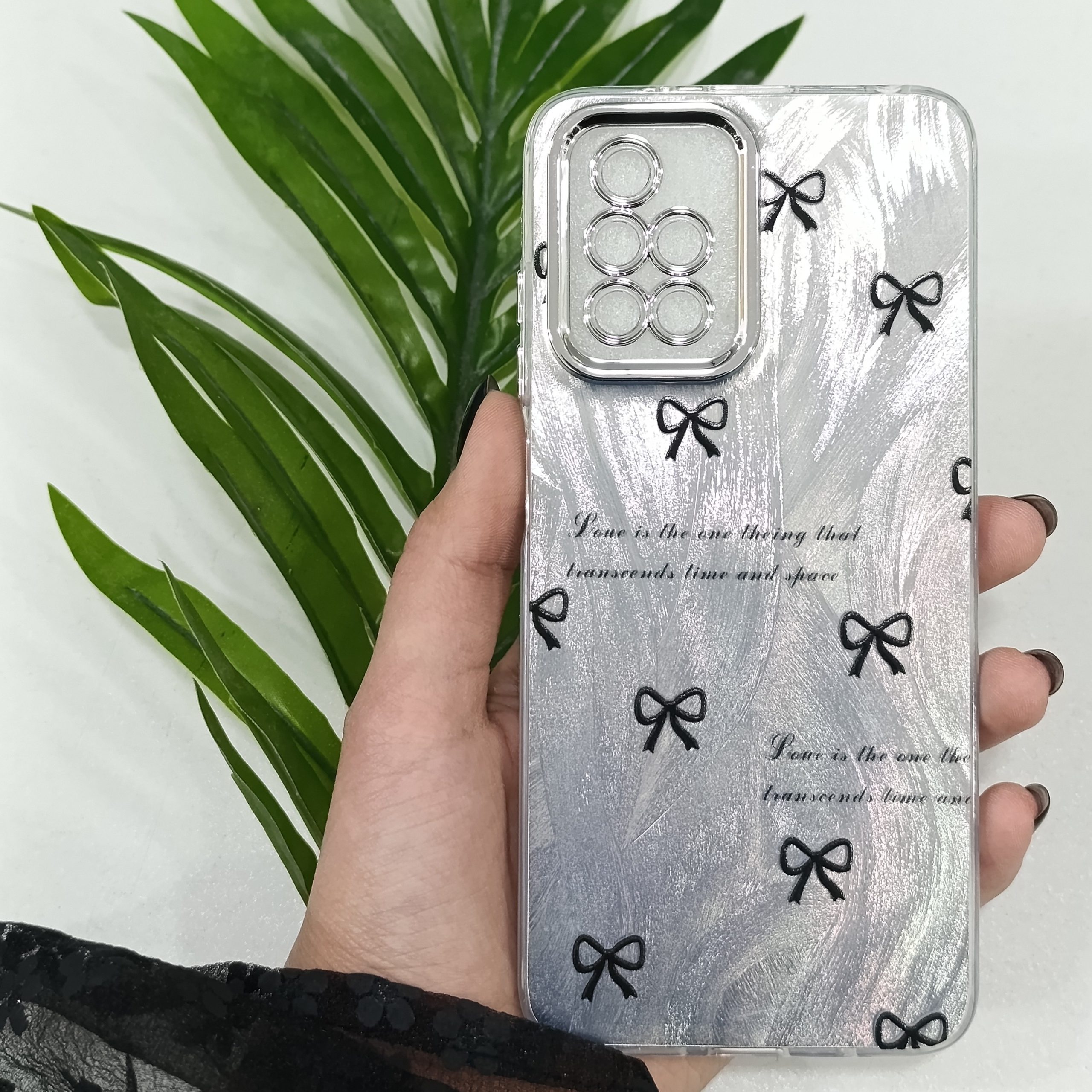 گارد گوشی شیائومی Redmi 10 4gهمراه با محافظ لنز مدل فانتزی دخترانه طرح پاپیون رنگ مشکی قاب و کاور و محافظ موبایل