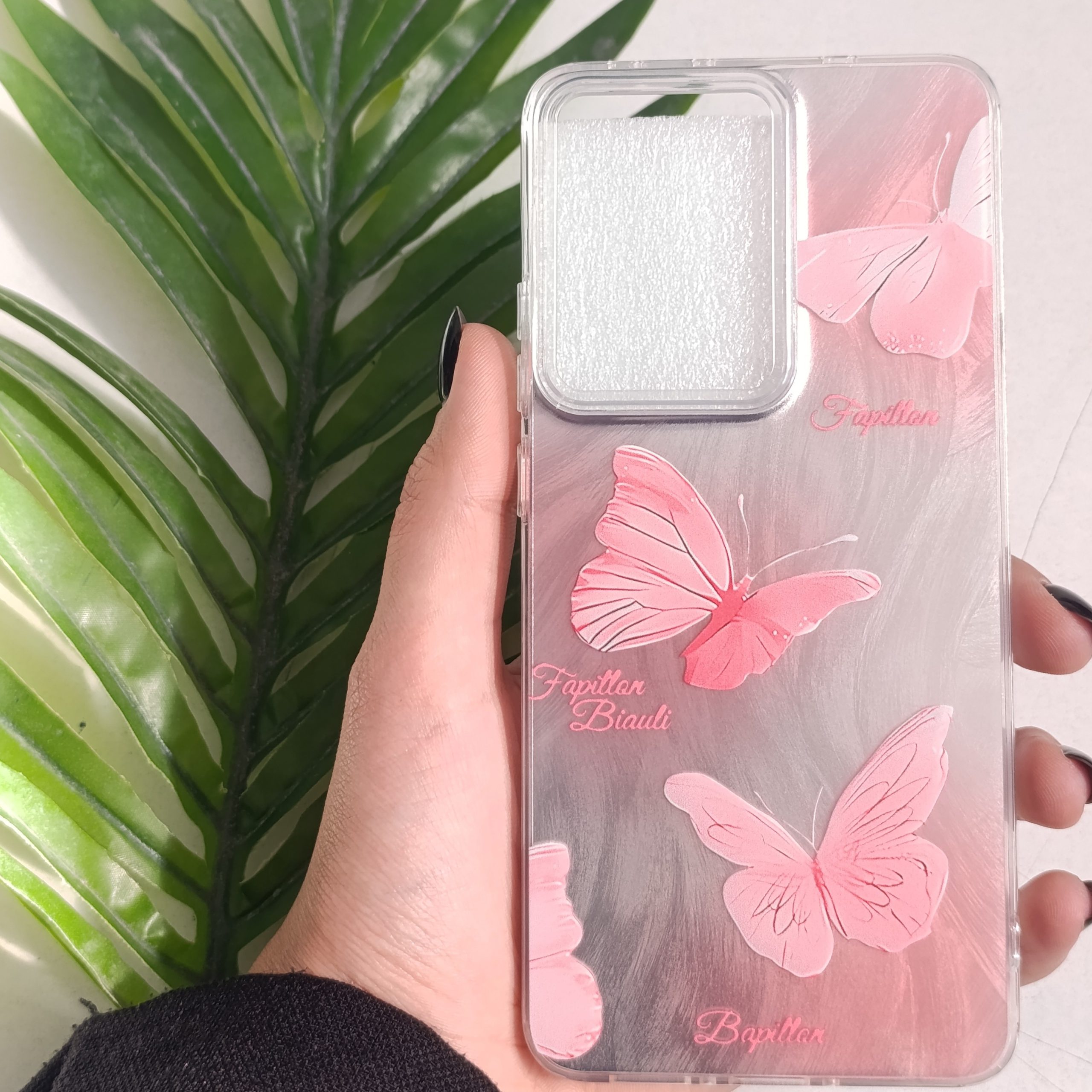 گارد گوشی Poco x7 pro طرح فانتزی دخترانه پروانه صورتی قاب و کاور و محافظ موبایل