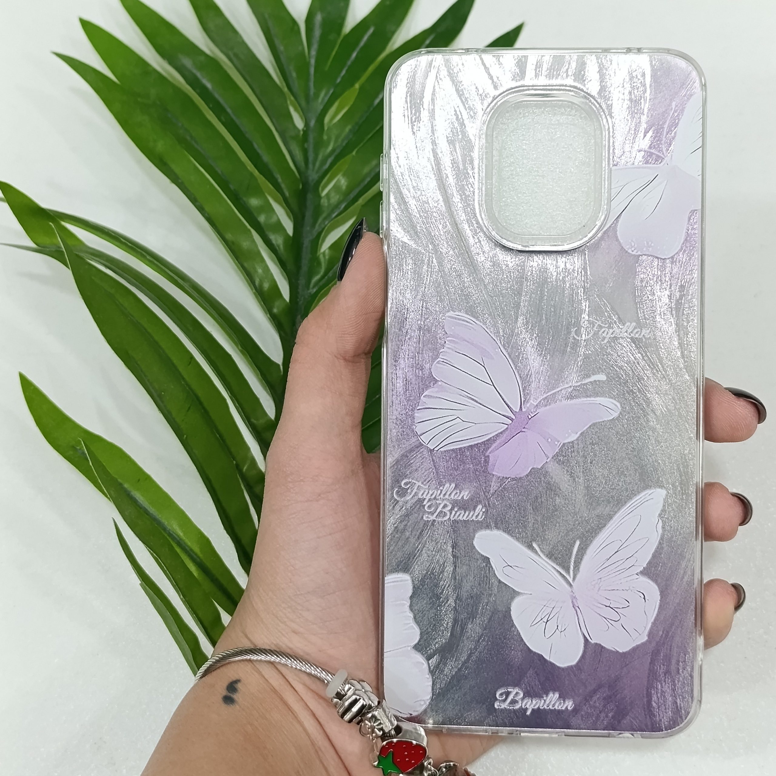 گارد گوشی شیائومی Note 9 pro مدل فانتزی دخترانه طرح پروانه رنگ بنفش قاب و کاور و محافظ موبایل