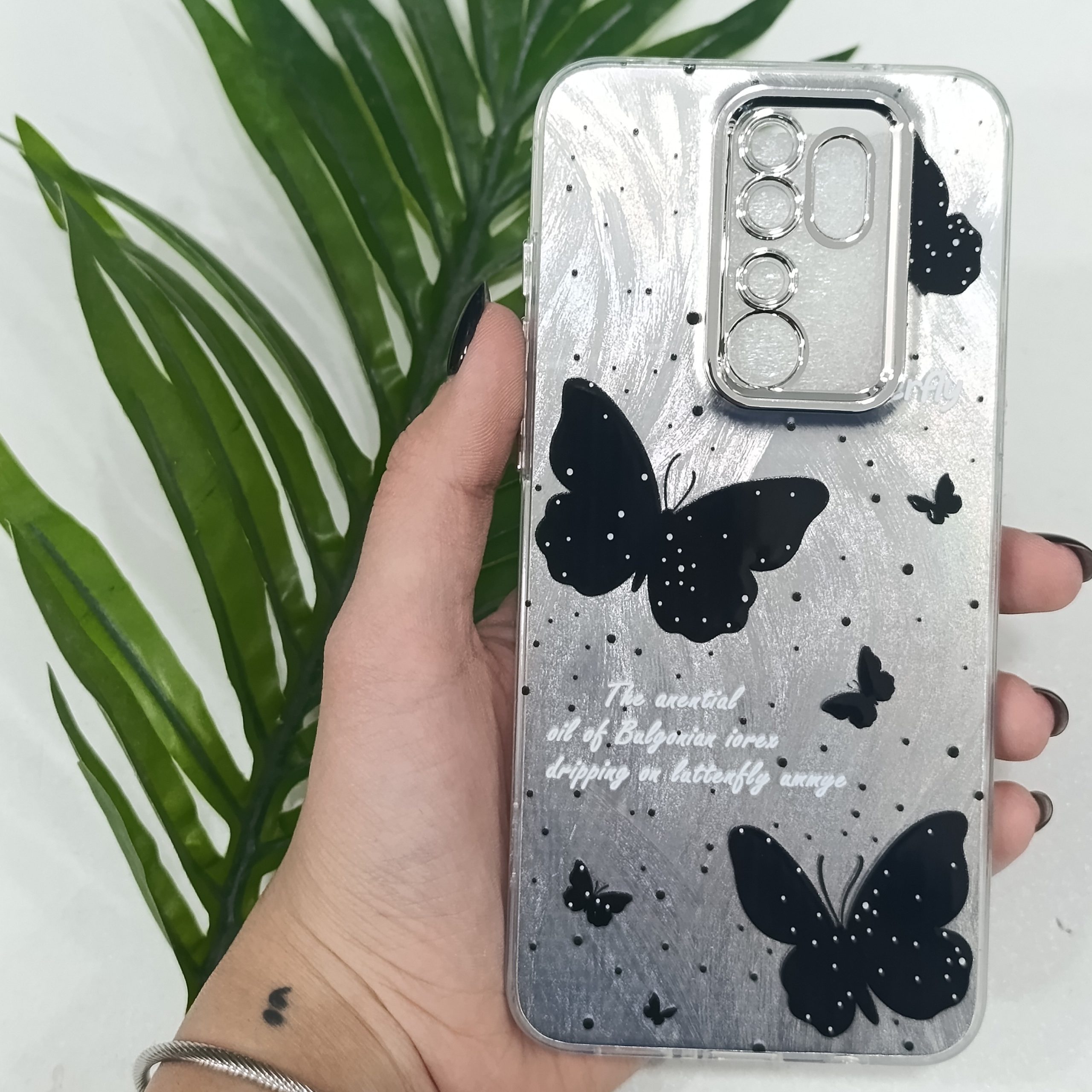 گارد گوشی شیائومی Note 8 pro 4g مدل فانتزی دخترانه طرح پروانه رنگ مشکی قاب و کاور و محافظ موبایل