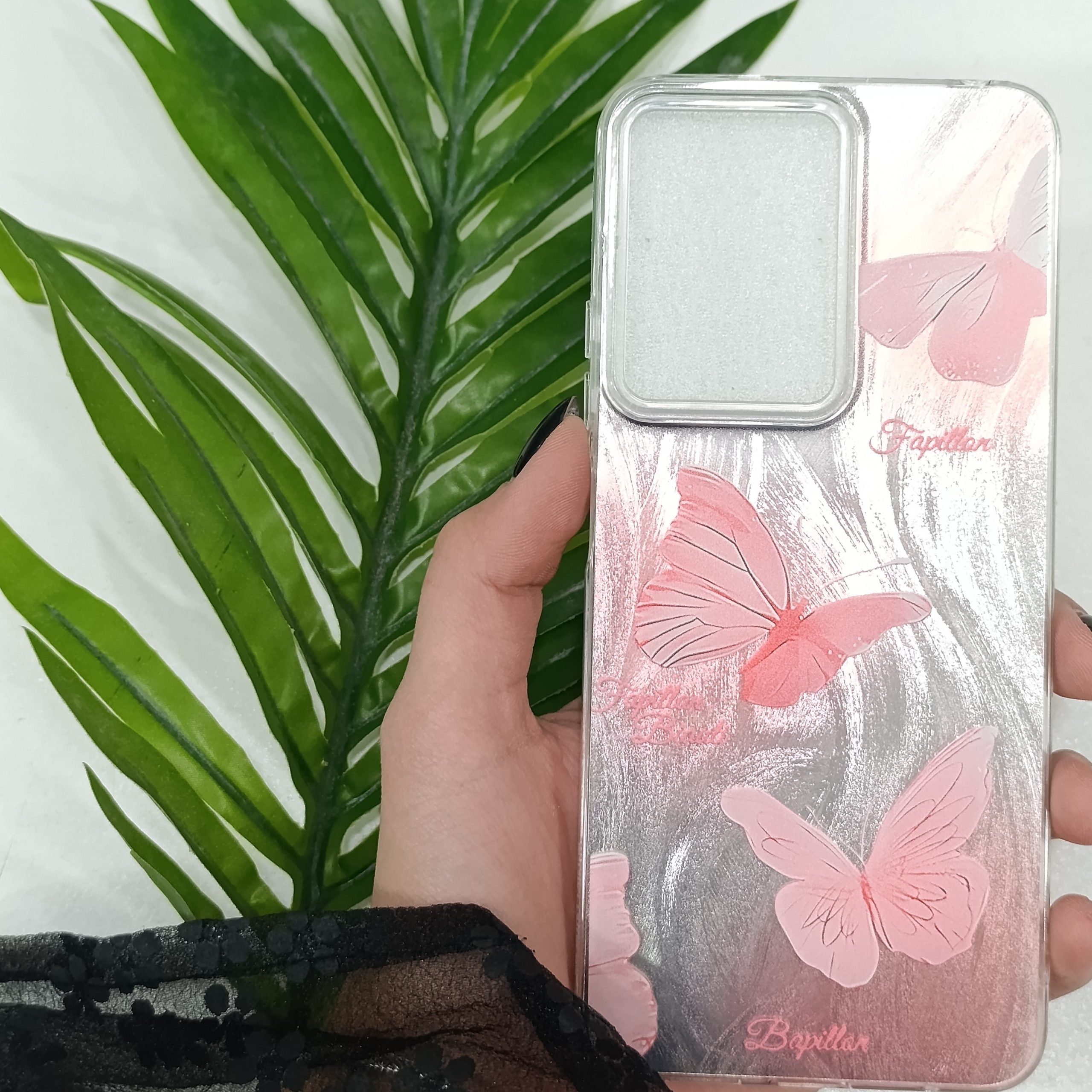 گارد گوشی شیائومی Note 12 4g مدل فانتزی دخترانه طرح پروانه رنگ صورتی قاب و کاور و محافظ موبایل