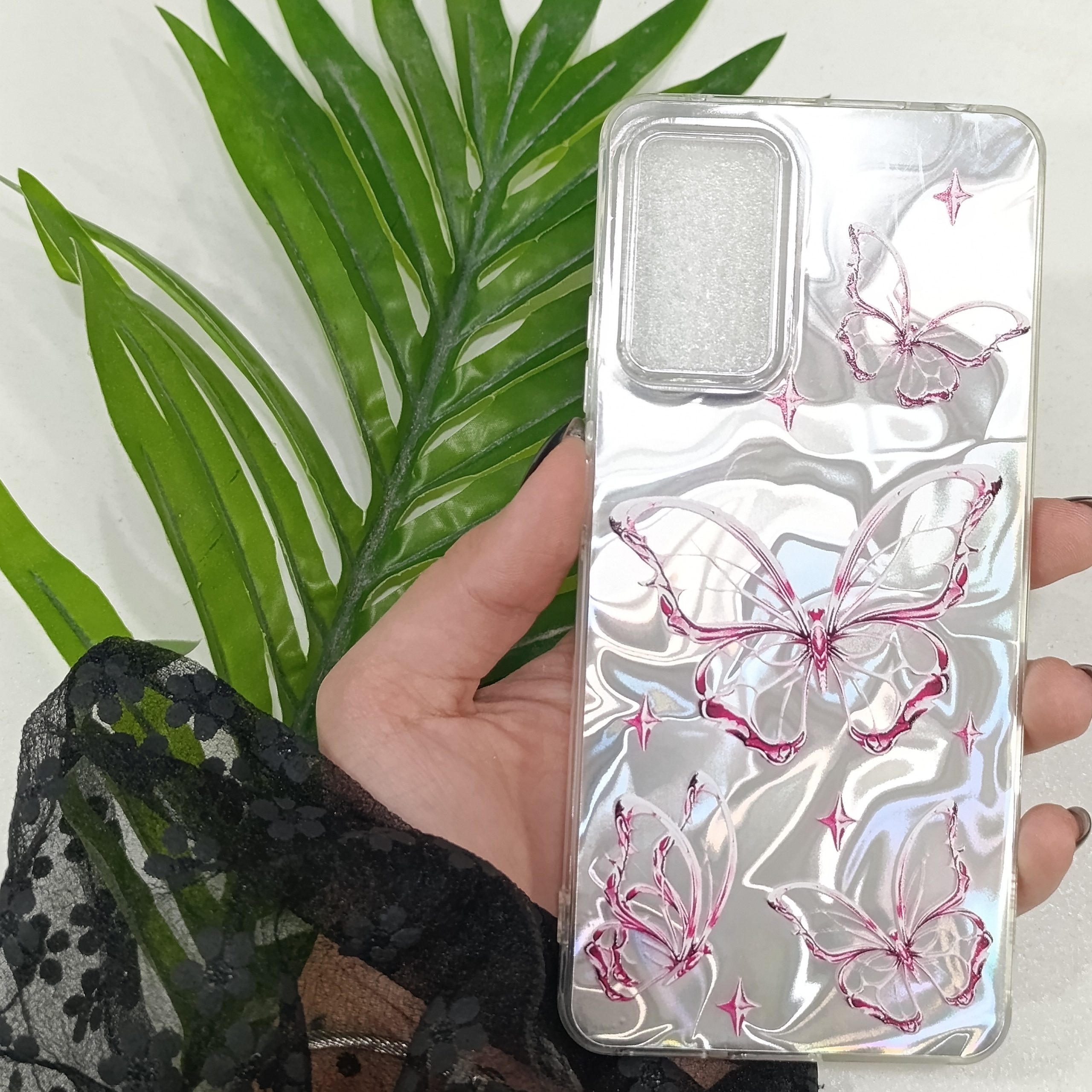 گارد گوشی شیائومی Note 11 pro مدل فانتزی دخترانه طرح پروانه رنگ صورتی قاب و کاور و محافظ موبایل