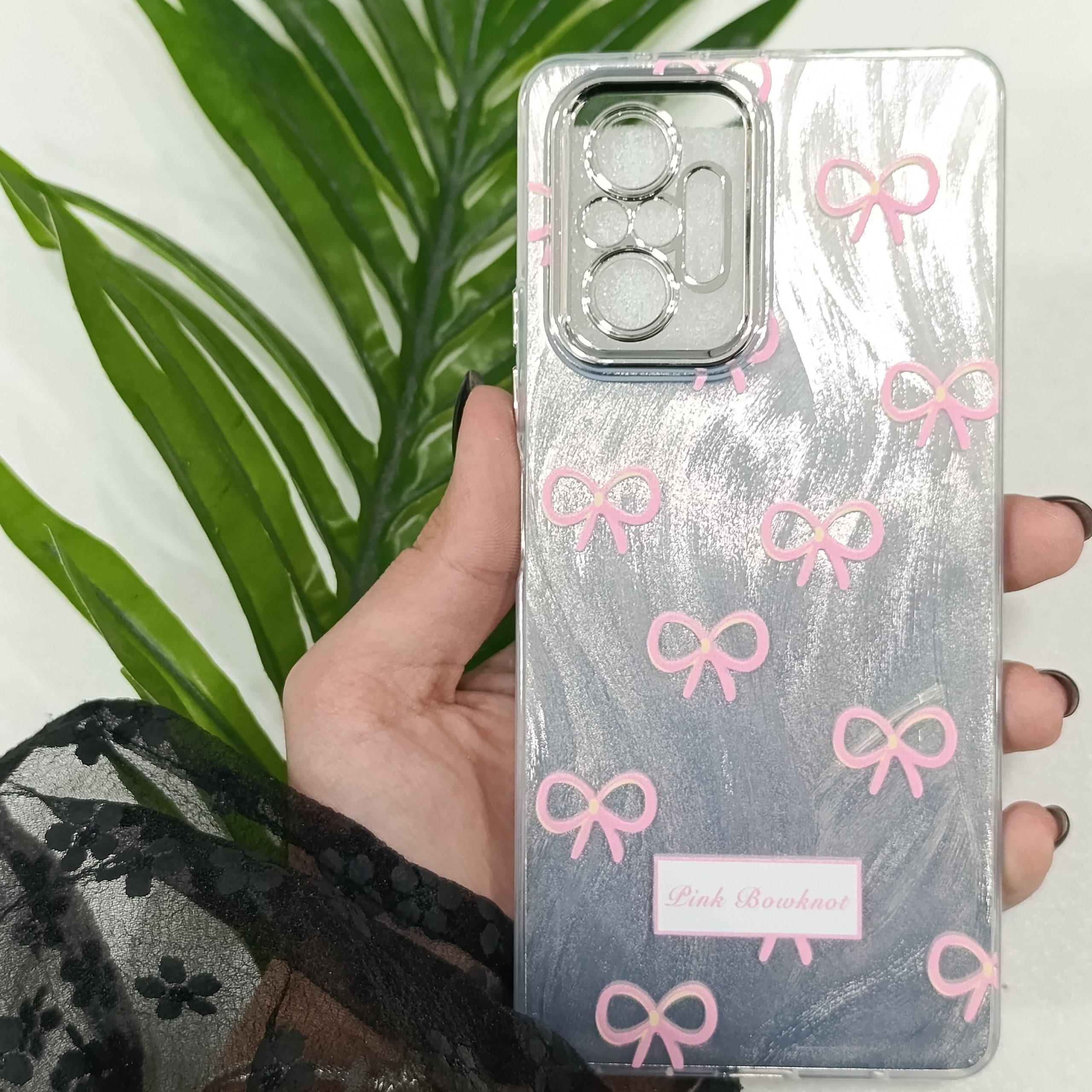 گارد گوشی شیائومی Note 11 pro همراه با محافظ لنز مدل فانتزی دخترانه طرح پاپیون رنگ صورتی قاب و کاور و محافظ موبایل
