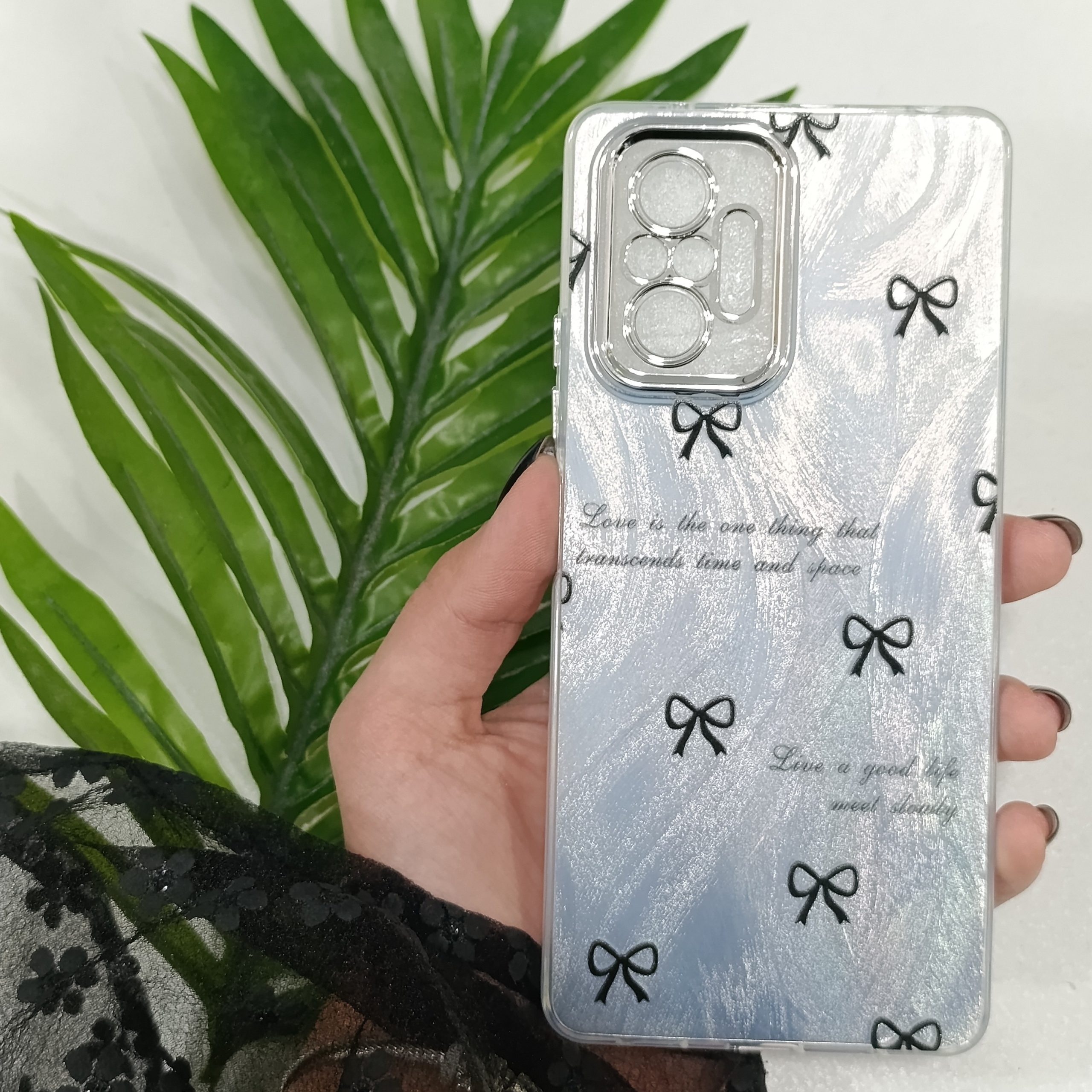 گارد گوشی شیائومی Note 11 pro همراه با محافظ لنز مدل فانتزی دخترانه طرح پاپیون رنگ مشکی قاب و کاور و محافظ موبایل
