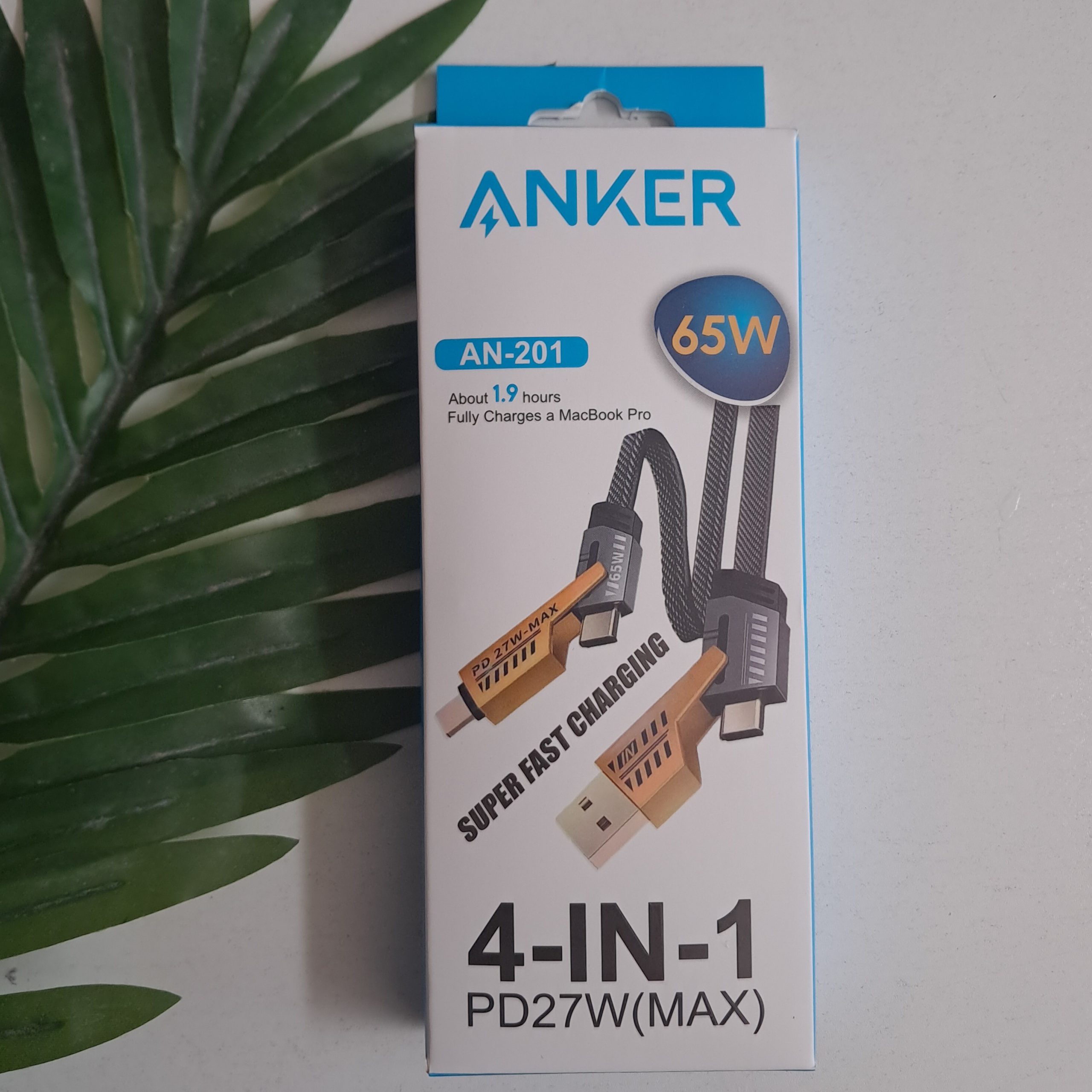 کابل شارژر چند کاره 65 وات کنفی سر فلزی